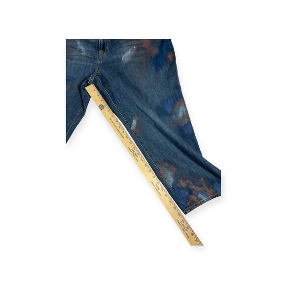 Lauren Ralph Lauren High-Rise Relaxed Crop Blue Denim Jeans Atlas Wash - Picture 3 of 8